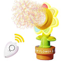 Upgrade Kids Outdoor Electric Bubble Water Stick Maker Game Toys Shaking Mini Cute Sunflower Bubble Machines with Remote Control