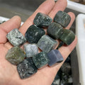 Wholesale Crystal Tumbled Polished Stone Moss Agate Cube For Decoration