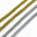 Deepeel BD299 1cm Clothing Accessories DIY Home Textiles Trims Ribbon Trimming Knitted Gold Silver Silk Lace
