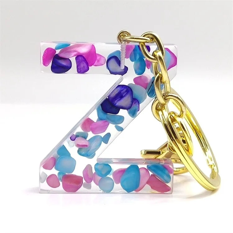 Letter Resin Key Chain Large Acrylic Resin Alphabet Letter Keyring Charm KeyChain for Women