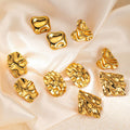 Fashion Jewelry Waterproof 18K Gold Stainless Steel Earring Chunky Women Heart Geometric Stud Earrings Wholesale