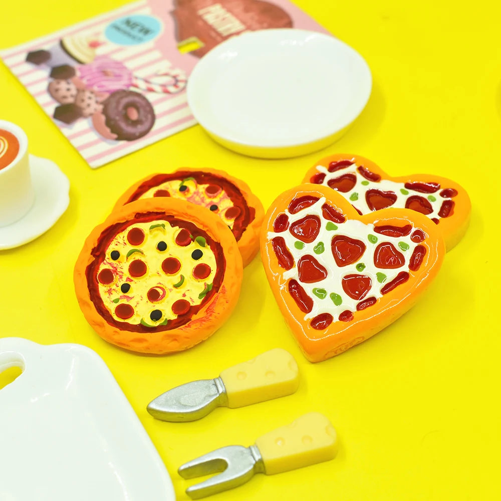 Simulation Delicious Pizza Flatback Resin Cabochons for Miniature Food Play Toys DIY Scrapbooking Craft Accessories