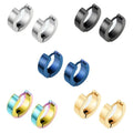 Pendientes Hombre Stainless Steel Punk Hip Hop Personality Earring Pendientes De Gota Round Blue Personality Earring