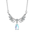 Angel Wings Zircon Pendant Necklace Moonlight Stone Necklace