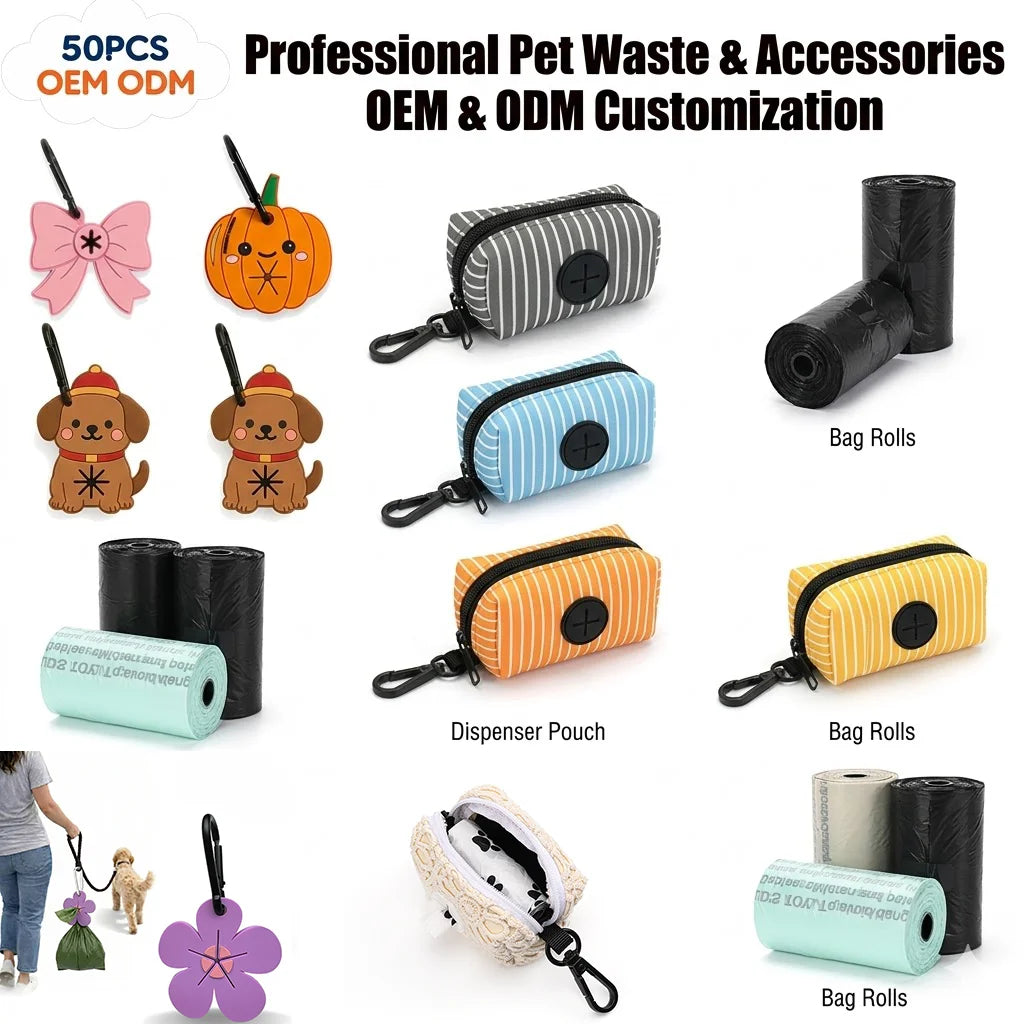 Ready to Ship Neoprene Dog Poop Bag Holder Hands Free Dog Waste Bag Dispenser Custom Logo Pet Waste Disposal