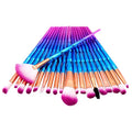 Professional 20pcs Diamond Handle Travel Makeup Brush Set Eyeshadow Eyebrow Lips Fan Brushes for Face Concealer for Eyes Makeup