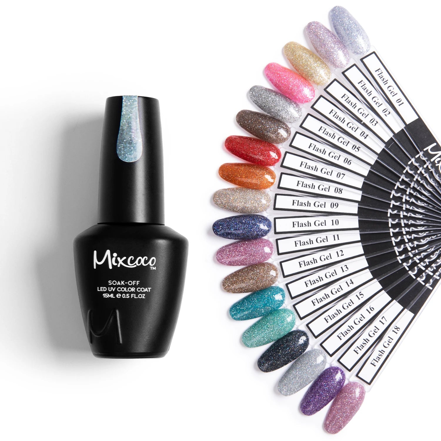 Mixcoco Flash Gel Disco Free Sample Beauty Products High Quality Long Lasting Shimmer UV Nail Gel Polish for Nail Salon