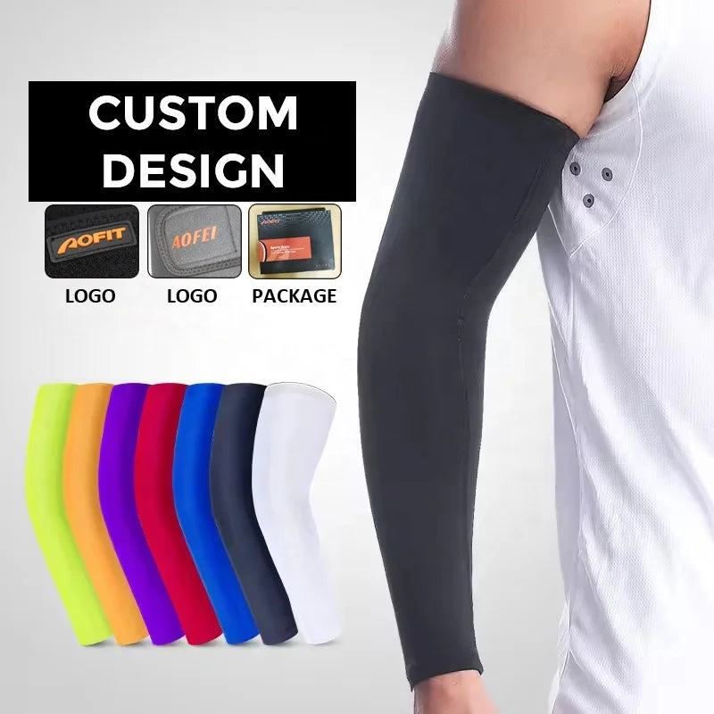 Oem Custom Cooling Sports Compression Baseball Basketball Football Cycling Uv Sun protection Arm Sleeves for Men Women Bike