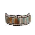 Original Design Bohemian Natural Stone Tube Beads Wrap Bracelet Handmade Gemstone Jewelry for Women Gift