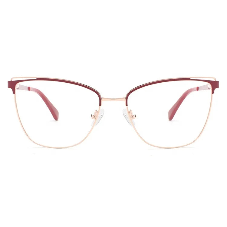 Hot Selling Retro Frames Glasses Custom Logo Optical Metal Eyewear Women Eyeglasses