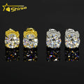 New Arrival Moissanite Earrings 18k Gold Plated Silver Jewelry Full Round Side Stones Screw Back Stud Earrings