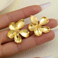 Exaggerated Metallic Flower Earrings French Earrings Wholesales N2412107