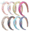 Fashion Pastoral Braid Hair Hoop Lady Color Stripe Grass Woven Sponge Non-slip Head Hoop Hair Ornaments Net Red All Wear Headdre
