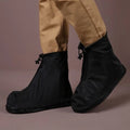 Protective Rain Shoe Cover Reusable Shoe Cover Rain Boot Cover with Zipper Waterproof Shoes Overshoes PVC Unisex MegaBDM