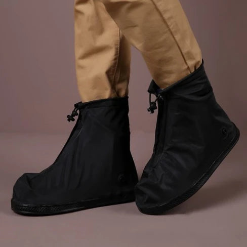 Protective Rain Shoe Cover Reusable Shoe Cover Rain Boot Cover with Zipper Waterproof Shoes Overshoes PVC Unisex MegaBDM