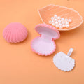 Pink Velvet Clam Jewelry Necklace Box Elegant Mussel Pendant Gift and Wedding Engagement Ring Case