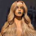 Honey Blonde Color Cuticle Aligned Hair Body Wave High Density Brazilian Remy Human Hair Lace Front Wigs