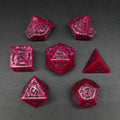 Best Selling Vintage Style Polyhedral DND Dice Set Black Red Acrylic Dice