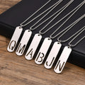 Alphabet Initial Necklaces for Men BoysInitial Pendant Necklace Waterproof Stainless Steel Hollow Letter A-Z Collar Necklace