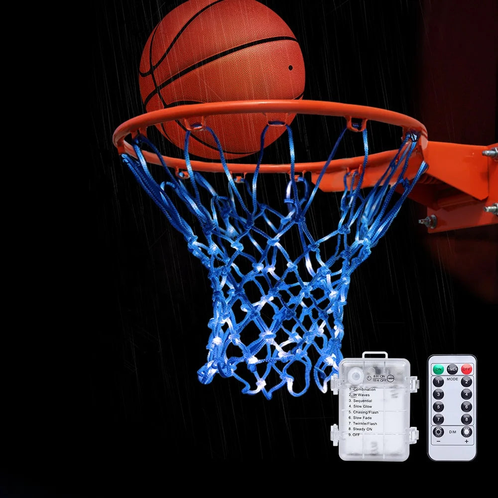 LED Basketball Net Light up Decoration 12 Loops Color Changing with Remote for Parties
