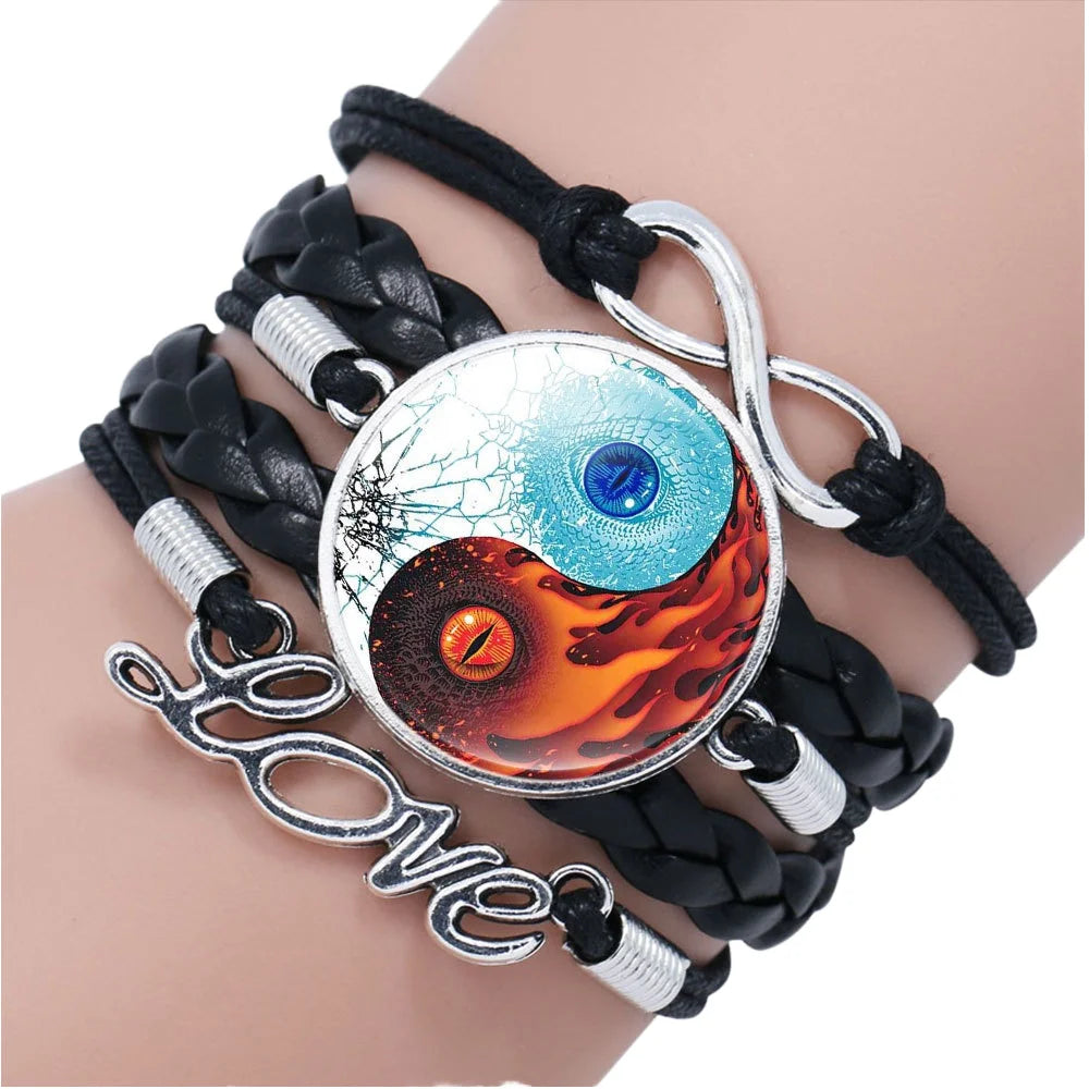 Men and Women's New Yin Yang Tai Chi Hand-Woven Multi-Layer Bracelet Chinese Elements Fashion Charm Bracelets Popular Choice