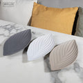 Merlin Living Modern White Grey Ceramic Decorative Plate Luxury Nordic Matte Porcelain Tableware with Palm Leaf Shape Home Decor MegaBDM