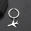 Fashion Plane Shaped Carabiner Keychain Jewelry Accessories Blank Custom Engraved Message Text High Polish Stainless Steel
