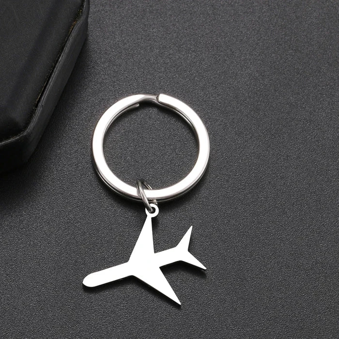 Fashion Plane Shaped Carabiner Keychain Jewelry Accessories Blank Custom Engraved Message Text High Polish Stainless Steel