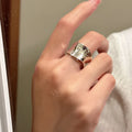 Architectural Silver Ring 925 Sterling Silver Mirror Finish Chunky Band Bold High Polished Jewelry Wholesale