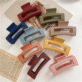 Wholesale INS Style Big Size Hair Frost Hollow Rectangle Square Plastic Hair Claw Clips
