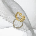 VIANRLA High Polish Open Adjustable Ring 925 Sterling Silver Zirconia Hollow Out Ring