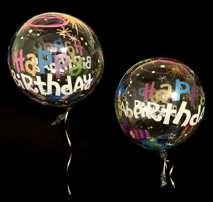 Helium Balloon 20 Inch LED BOBO BALLOON Transparent Printing Birthday Decoration Children's Birthday Party Wedding Scene Layout