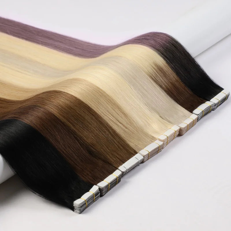 Wholesale Human Hair Tape in Extensions Red Remi Human Hair Extension Vendors 24inch Human Hair Tape in Extensions
