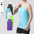 Men's White Quick Dry Fitness Compression Vest Gym Tank Tops-Sleeveless Seamless Printing Breathable Casual Sports Top Tanks