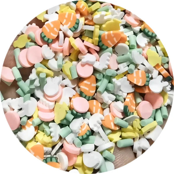 500G Mix Rabbit Carrot Polymer Clay Slices Confetti Carrots Eggs Sprinkles for Nails Decoration Easter Embellishment
