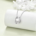 S925 Sterling Silver Rhodium Plated 9mm Freshwater Pearl Horseshoe Pendant Necklace