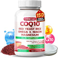 OEM COQ10 + Red Yeast Rice Supplement 10 in 1 COQ10 Capsules with Omega 3 Vitamin B3 K2 D3 Zinc Milk Thistle Black Pepper