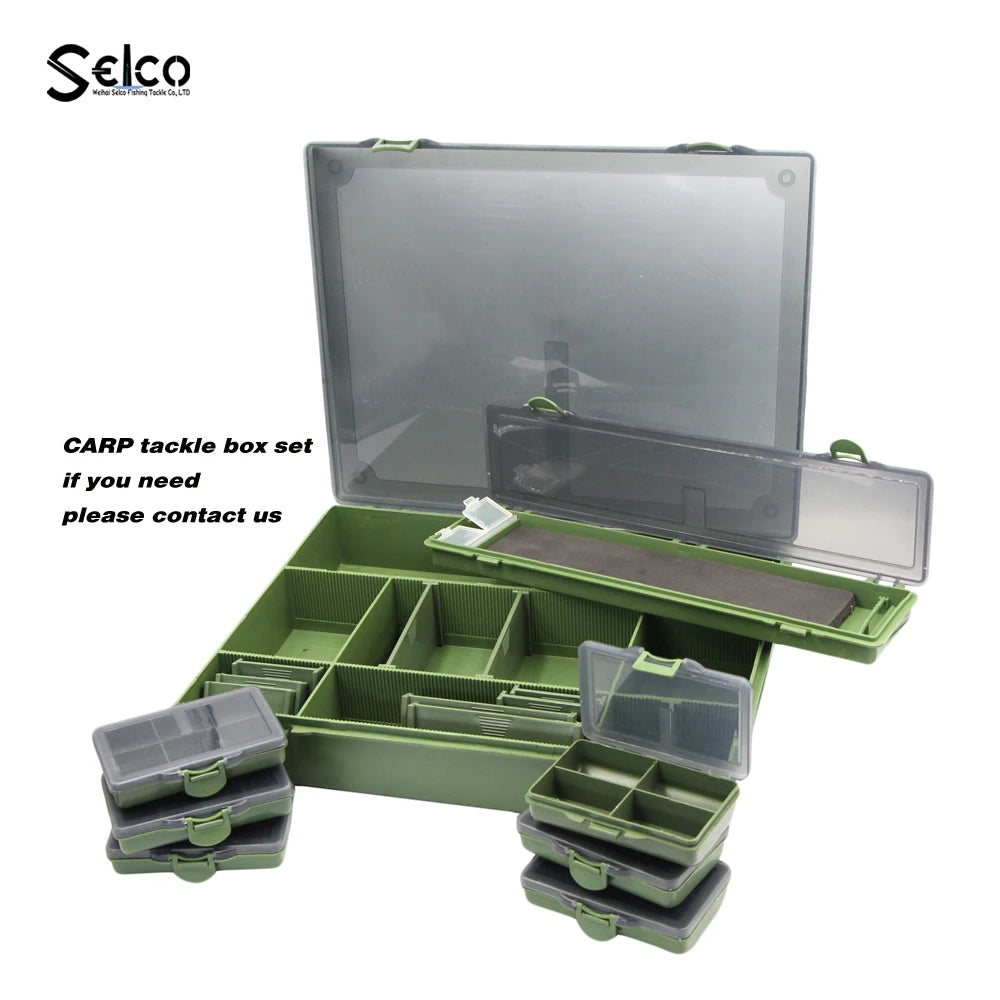 SELCO 13.5 *3.5 *1.7INCHES  Carp  Plastic Fishing Accessories Tackle Box Stiff Hair Rig Board Rig Box Wallet Rig Storage Box