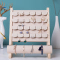 Wholesale 24 Slot Earrings Display Stand Portable Wooden Earrings Bracelet Combination Jewelry Container