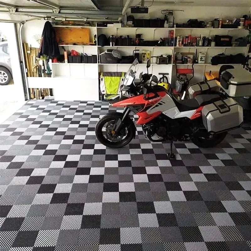 Outdoor and Indoor Garage Floor Protection Modular Nitro Diamond Garage Flooring for Workshop Gym Showroom