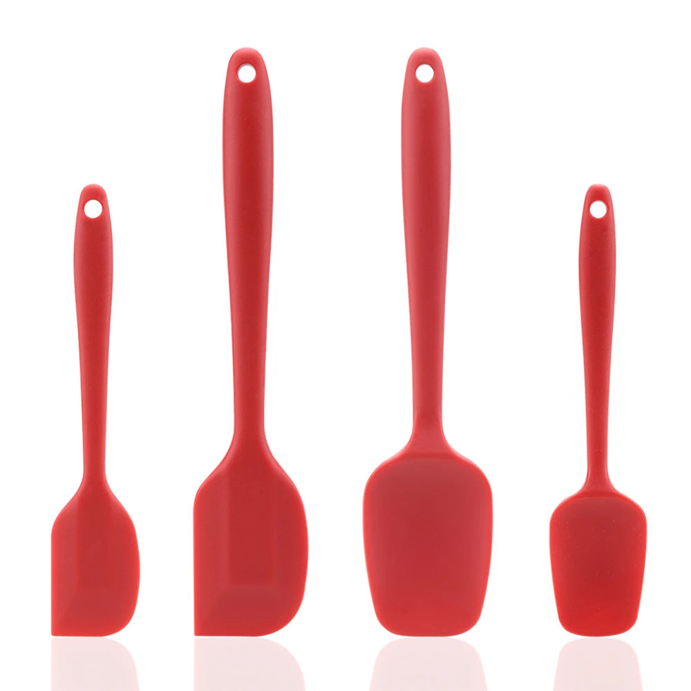 Heat Resistant Non-Stick 4 Pcs Scraper Kitchen Baking Tools Set Bakery Silicone Spatula Set