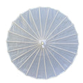 Custom 84cm Chinese Style Paper Parasol Umbrella Solid White Bamboo Ribs with Silk for Wedding Decorations