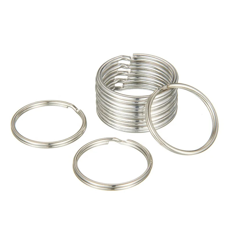 Metal Iron Edged for Resistant Keyring Holder Circular Keychain Split Ring Handmade Fashion Waterproof Lightweight Home Car