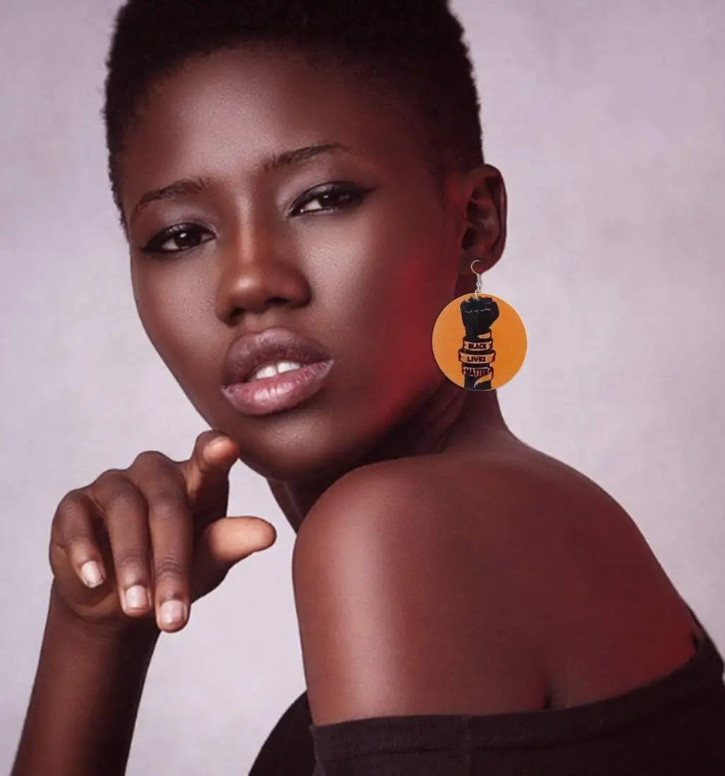 Black Lives Matter Don't Crack Juneteenth Wooden Earrings Popular Demand Natural Wood Fashion Drop Earrings