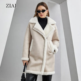 Women Fashion Leather Jackets Solid Color Waterproof Jacket Warm Winter Jacket