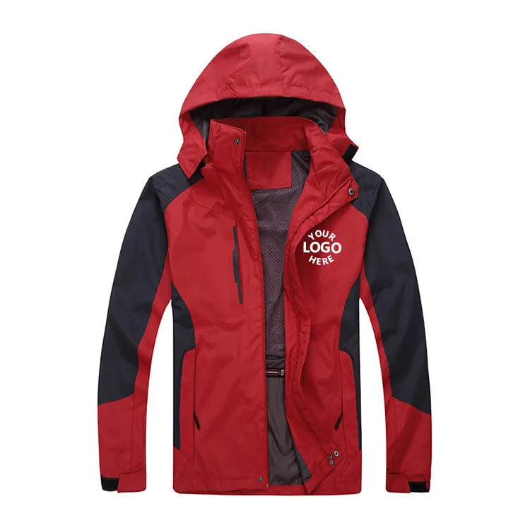 Lightweight Windbreaker Custom logo Men Outdoor  Waterproof Softshell Jacket With Hood