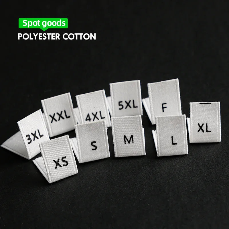 Wholesale Different Sizes Woven Satin Cotton Labels Custom Size Standard Woven Label for Clothing