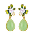 New Chinese Style Freshwater Pearl Earrings Natural Jade Pulp Droplet Shape Elegant Jewelry