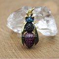 PM9103 Bee Gold Pendant Fashionable Cubic Zirconia Bumble Insect Mix Color Gold Plated Charm