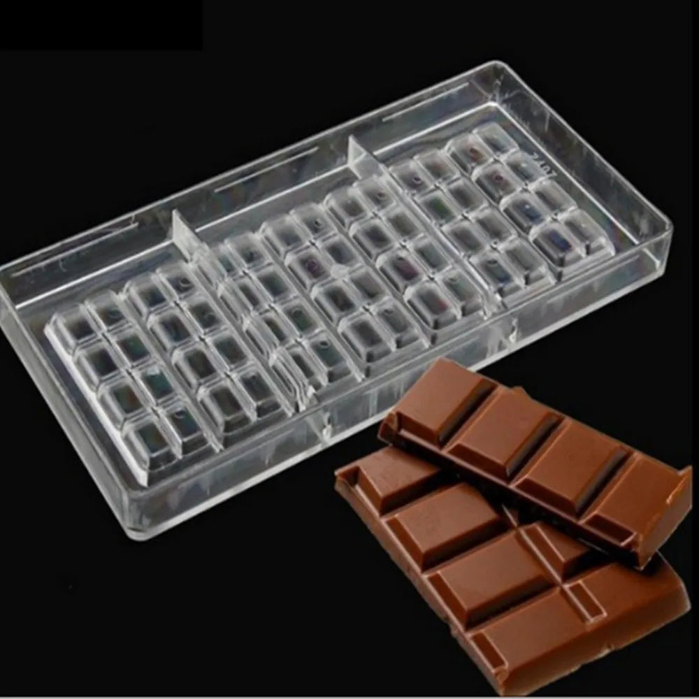 3D Plastic Eco-Friendly Chocolate Bars Molds Candy Tray Baking Pastry Form Bakery Tools DIY Moulds